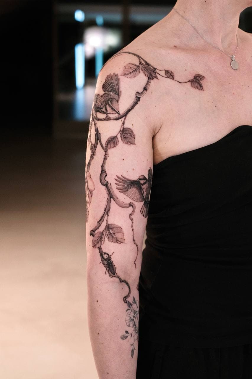 Botanisches Tattoo – Sleeve – SIJA.INK Zürich